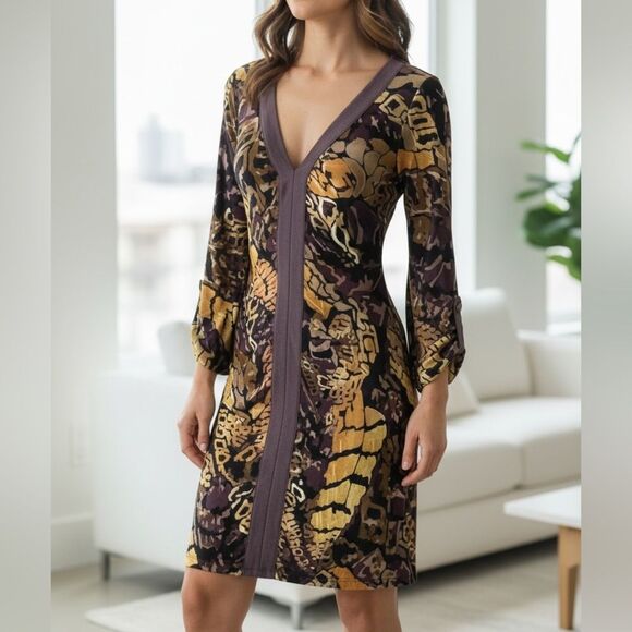 Hale Bob Dresses & Skirts - Hale Bob | Hale Bob Silk V-Neck Cocktail Dress Designer Dress retail $298 NWOT S